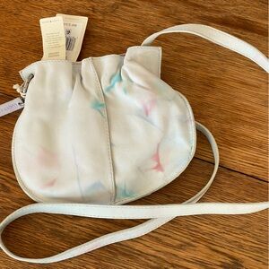 Lucky Brand White, pink, blue tie dye Soft Leather Crossbody Mini Bag